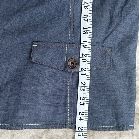 Denim & Co. Two Piece Pantsuit /Top & High-Waisted Cropped Ankle Pants L Blue - Picture 15 of 16